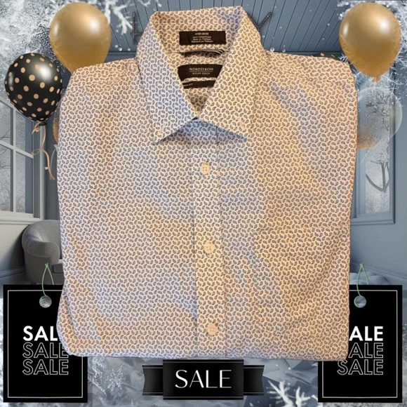 NEW Nordstrom Blue and White Non-Iron Trim Fit Dress Cotton Shirt medium - Picture 2 of 9